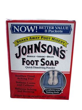 Johnson's Foot Soap Powder 8 pack DISCONTINUED NEW
